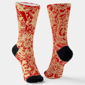 Red and Gold Mandala Muster Socken (Gewinkelt)