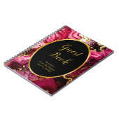 Red and Gold Marble Agate Birthday Guest Book Notizblock (Linke Seite)