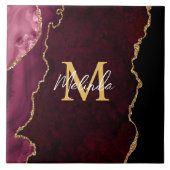 Red and Gold Marmor Agate Fliese (Vorderseite)