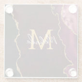 Red and Gold Marmor Agate Glasuntersetzer (Rückseite)