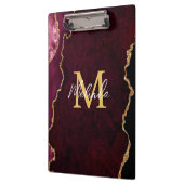 Red and Gold Marmor Agate Klemmbrett (Links)