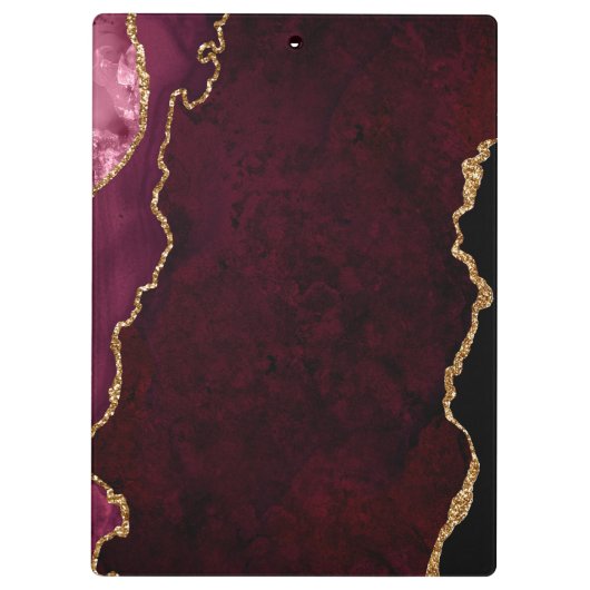 Red and Gold Marmor Agate Klemmbrett (Rückseite)