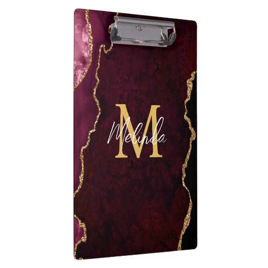 Red and Gold Marmor Agate Klemmbrett (Rechts)