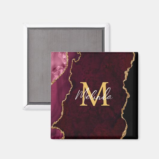 Red and Gold Marmor Agate Magnet (Vorderseite/Rückseite)