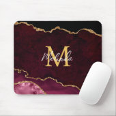 Red and Gold Marmor Agate Mousepad (Mit Mouse)