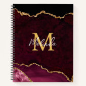 Red and Gold Marmor Agate Notizblock (Vorderseite)