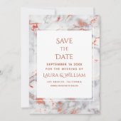 Red and Gold Marmor Agate - Save the Date - Einladung (Vorderseite)