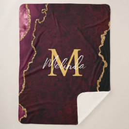 Red and Gold Marmor Agate Sherpadecke