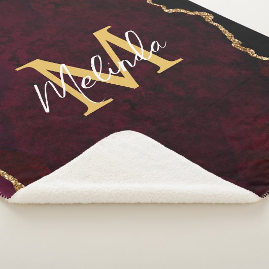 Red and Gold Marmor Agate Sherpadecke (3/4)