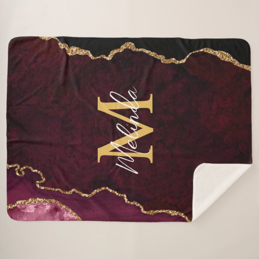 Red and Gold Marmor Agate Sherpadecke (Vorderseite (Horizontal))