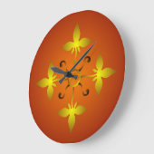 Red and Gold Medieval Pattern Wall Clock Große Wanduhr (Winkel)