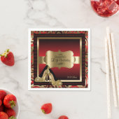 Red and Gold Metallic - 50. Geburtstag | DIY Text Serviette (Beispiel)
