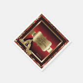 Red and Gold Metallic - 50. Geburtstag | DIY Text Serviette (Ecke)