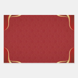 Red and Gold Modern Elegant Gift Geschenkpapier Set