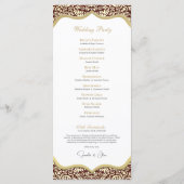 Red and Gold Monogram Wedding Program Programm (Rückseite)