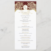 Red and Gold Monogram Wedding Program Programm (Vorderseite)