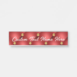 Red and Gold Name Door Sign Personalisiert Türschild