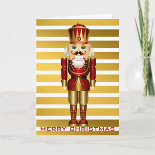 Red and Gold Nutcracker Feiertagskarte