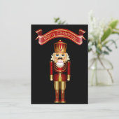 Red and Gold Nutcracker Weihnachten Einladung (Stehend Vorderseite)