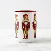 Red and Gold Nutcrackers Zwei-Tone-Tasse Zweifarbige Tasse (Mittel)