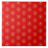 Red and Gold Ornamental Design Fliese (Vorderseite)
