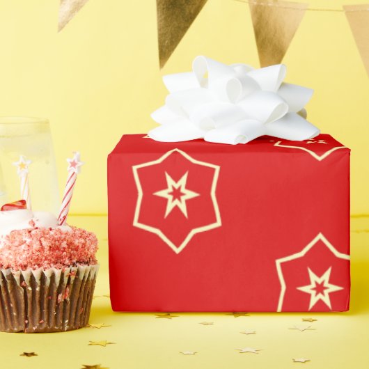 Red and Gold Ornamental Design Geschenkpapier (Geburtstagsparty)