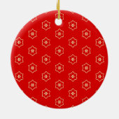 Red and Gold Ornamental Design Keramik Ornament (Hinten)
