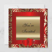 Red and Gold Party Celebration | Einladung (Vorderseite)