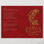 Red and Gold Peacock Hindu Wedding Program (Vorderseite)