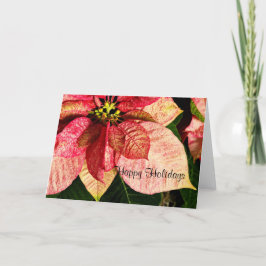 Red and Gold Poinsettia Card - Happy Holidays Feiertagskarte