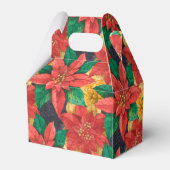 Red and Gold Poinsettias Weihnachtsfeiertag Geschenkschachtel (Rückseite)