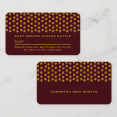 Red and Gold Polka Dot , Windeln Raffel Ticket Begleitkarte (Vorne/Hinten)