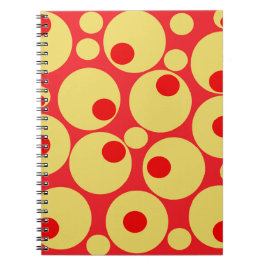 Red and Gold Polka Dots Notizblock