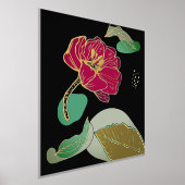 Red and Gold Poppy Abstrakt Foliendrucke (Ablage )