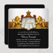 Red and Gold Prince Baby Dusche Einladung (Vorne/Hinten)