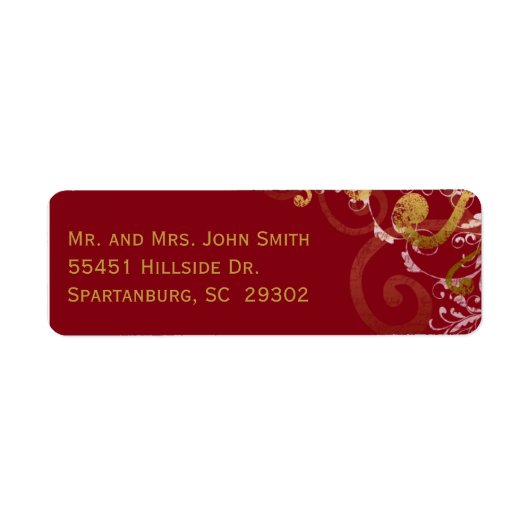 Red and Gold Return Address Label (Vorne)