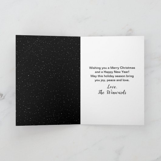 Red and Gold Ribbon Tree Frohe Weihnachten (Innenseite)