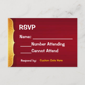 Red and Gold RSVP Card Karte