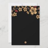 Red and Gold Sakura Cherry Blossom Wedding Einladung (Rückseite)