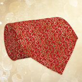 Red and Gold Scrollwork Chinese New Years Krawatte