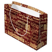 Red and Gold Seven Principles Große Geschenktüte (Rückseite Schrägansicht)