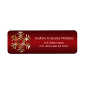 Red and Gold Snowflake Address Labels (Vorne)