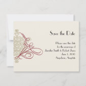 Red and Gold Snowflake Wedding Save the Date (Vorderseite)