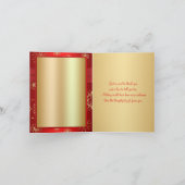 Red and Gold Snowflakes Dankeschön Karte (Innenseite)