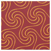 Red and Gold Spirals Weihnachtsmuster Elegant Stoff (Nahaufnahme)