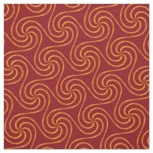 Red and Gold Spirals Weihnachtsmuster Elegant Stoff