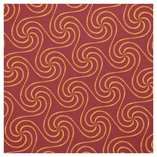 Red and Gold Spirals Weihnachtsmuster Elegant Stoff (Muster)