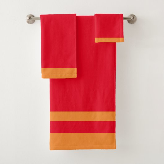 Red and Gold Sport Team Farben Badetuch Set (Insitu)