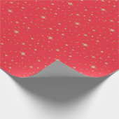 Red and Gold Star Geschenkpapier (Ecke)