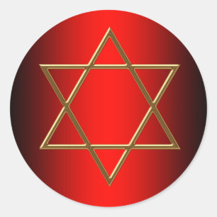 Red and Gold Star von David Bar Mitzvah Stickers
